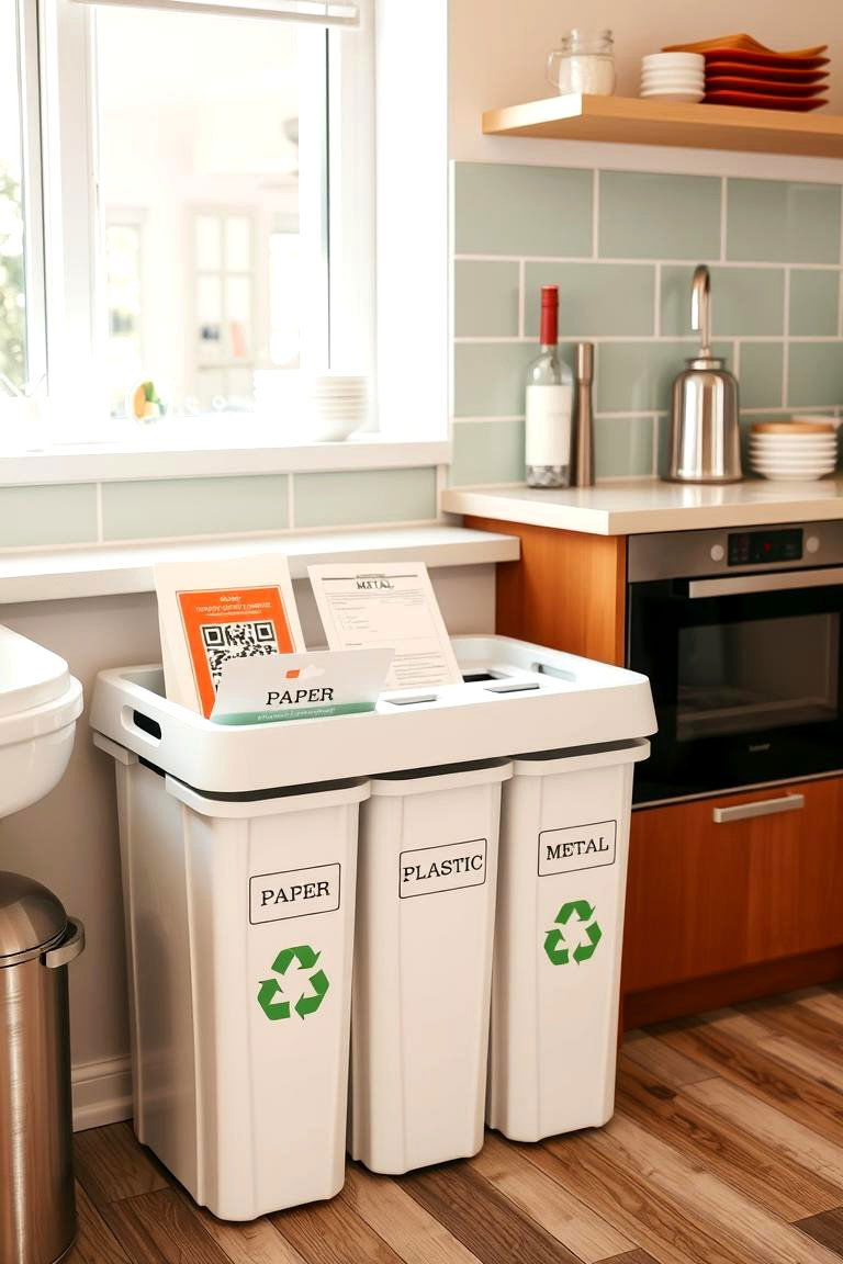 Recycling Station for Streamlined Sorting - 24 Kitchen Sink Organization Ideas