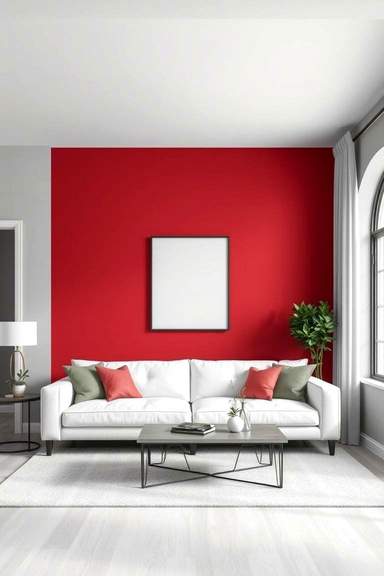 Red Accent Wall - 24 Red Living Room Ideas