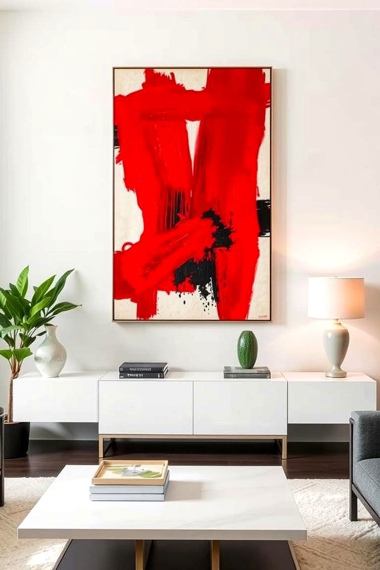 Red Artwork or Photography - 24 Red Living Room Ideas