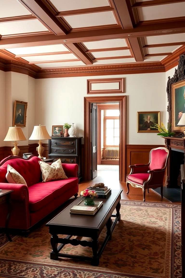 Red Classic Revival - 24 Red Couch Living Room Ideas