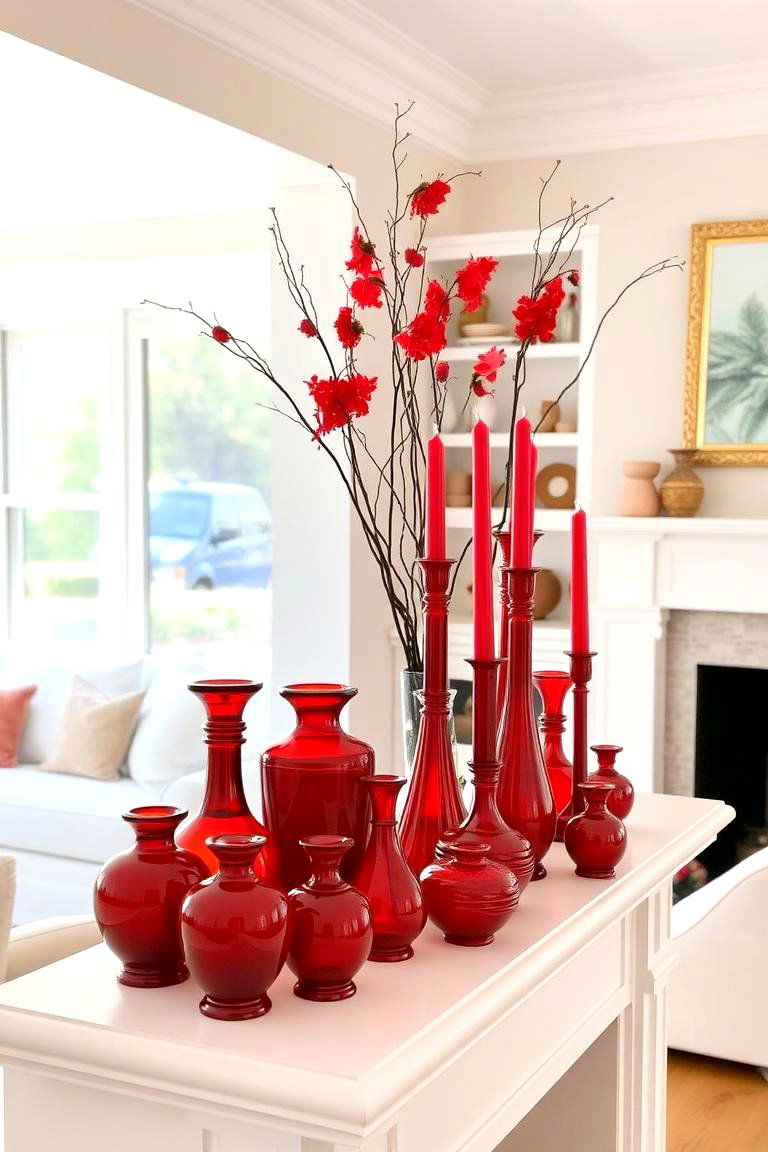 Red Decorative Accessories - 24 Red Living Room Ideas