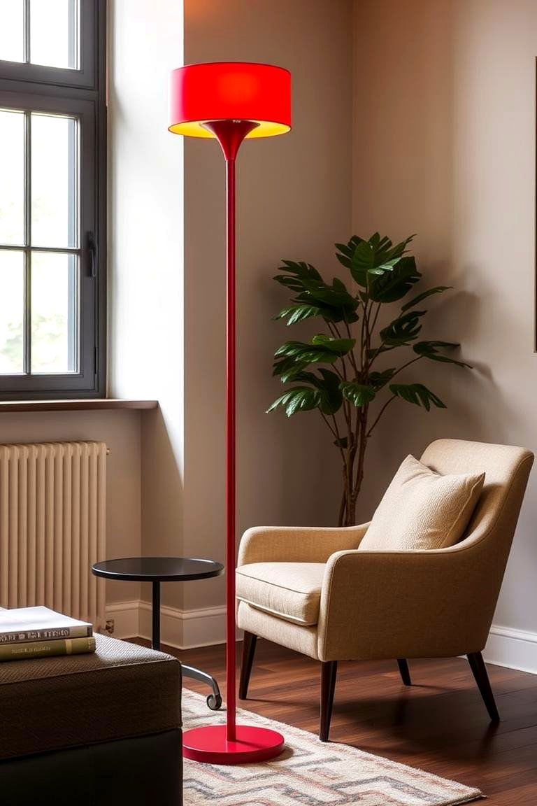 Red Lamps or Lighting Fixtures - 24 Red Living Room Ideas