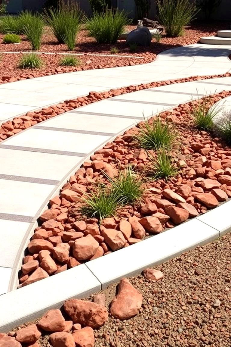 Red Lava Rock Edging for Hardscapes - 24 Red Lava Rock Landscaping Ideas