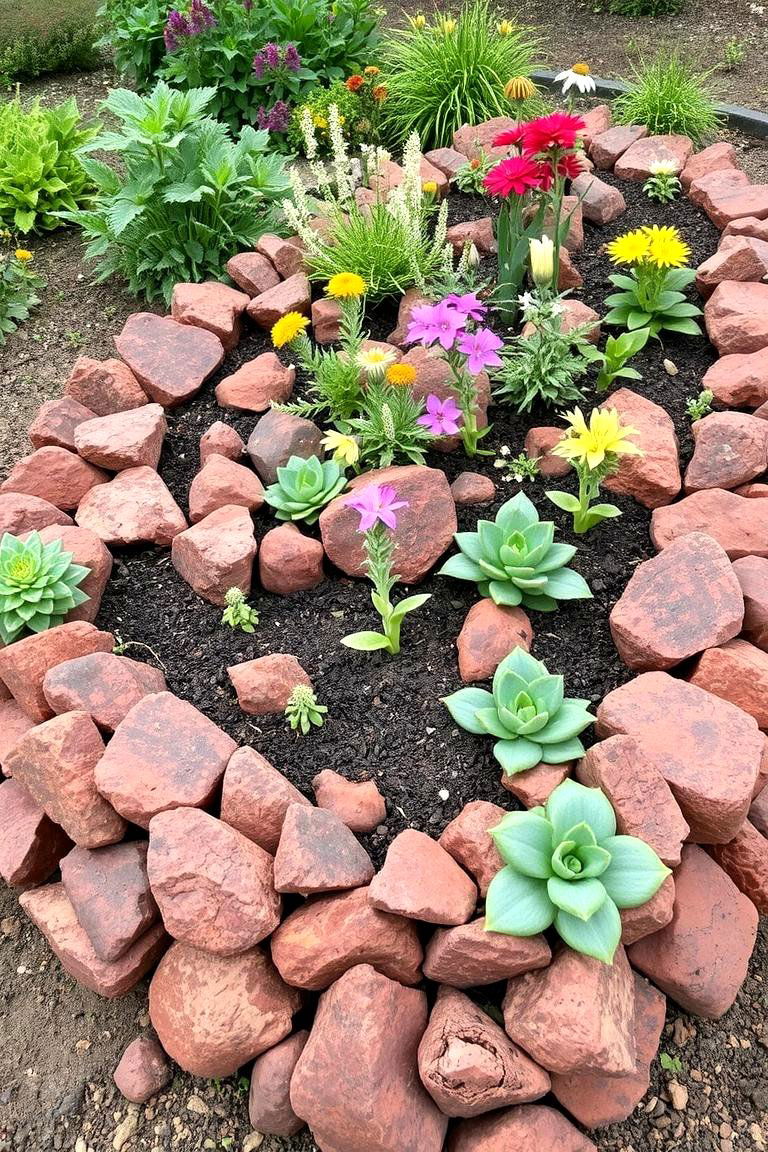 Red Lava Rock Raised Garden Beds - 24 Red Lava Rock Landscaping Ideas