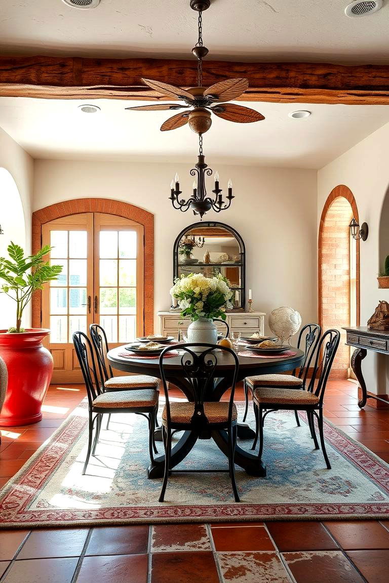 Red Mediterranean Dining Room - 24 Red Dining Room Ideas