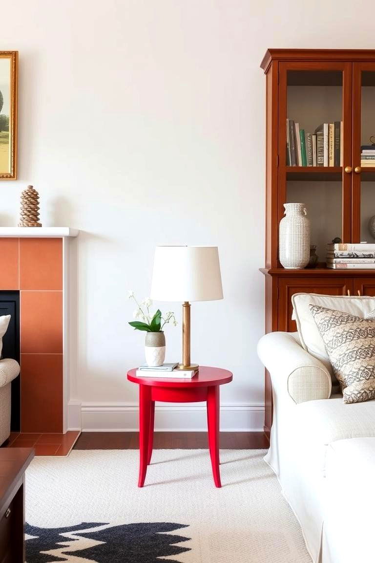 Red Painted Furniture - 24 Red Living Room Ideas