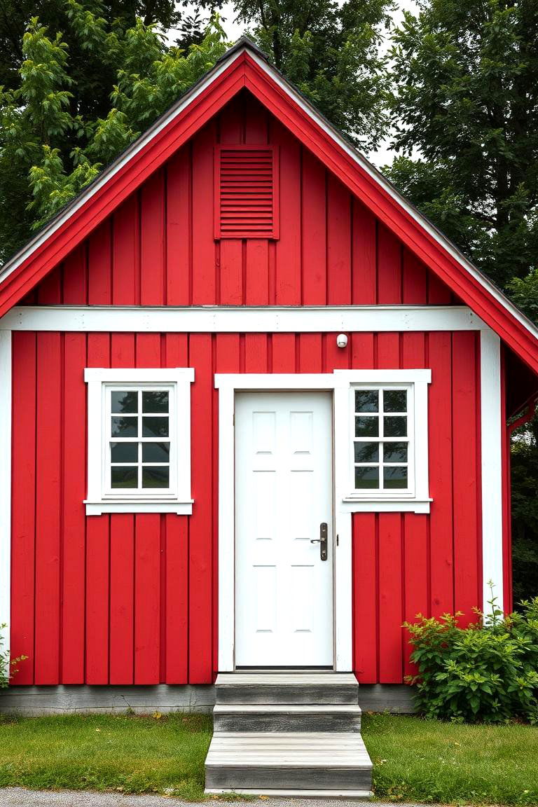 Red Painted Wooden House - 24 Scandinavian House Exterior Ideas