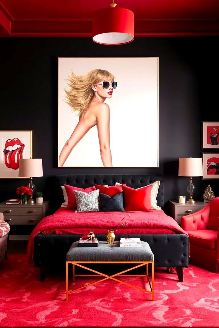 Red Passion Statement - 24 Taylor Swift Themed Bedroom Decor Ideas