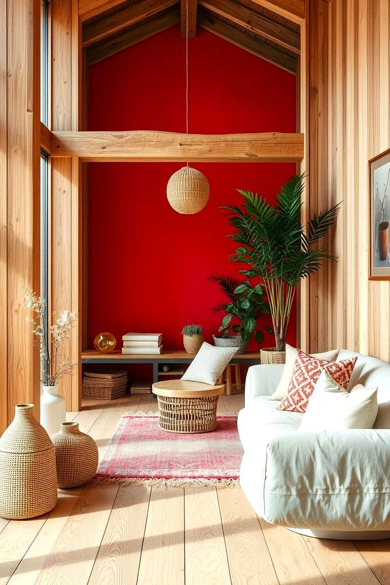 Red Pop with Natural Wood Tones - 24 Red Boy Room Ideas