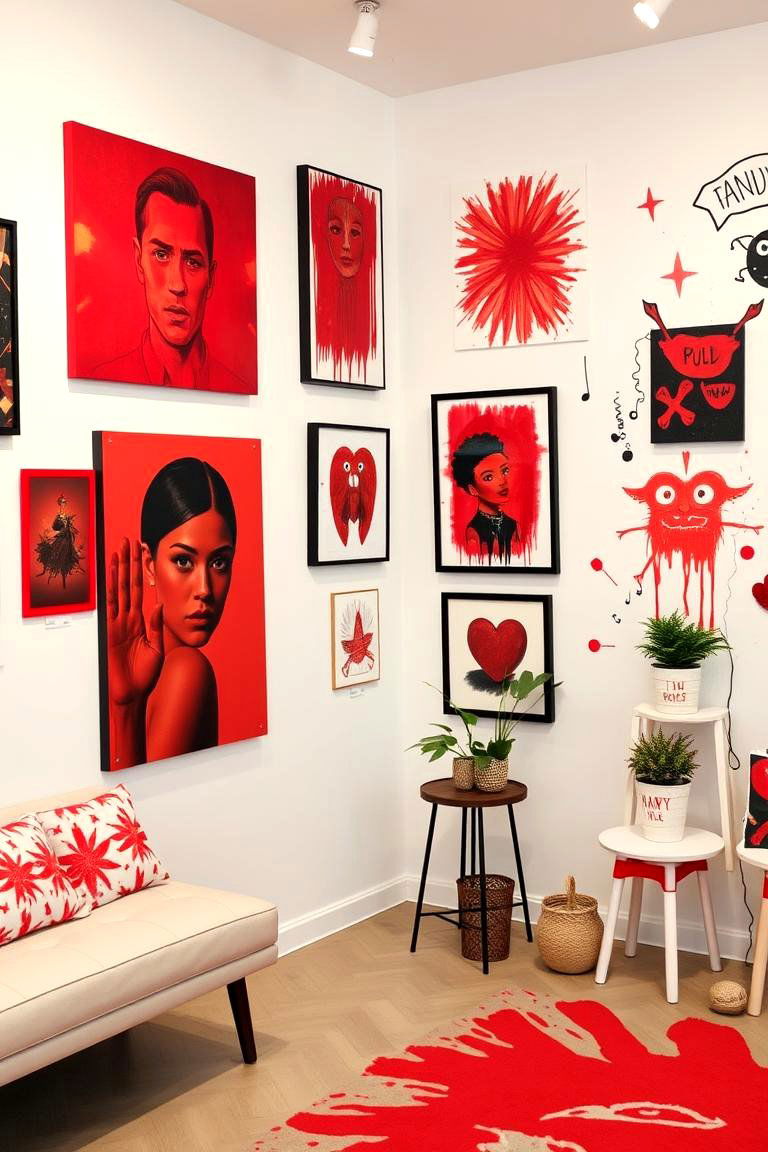 Red Themed Art Gallery - 24 Red Boy Room Ideas