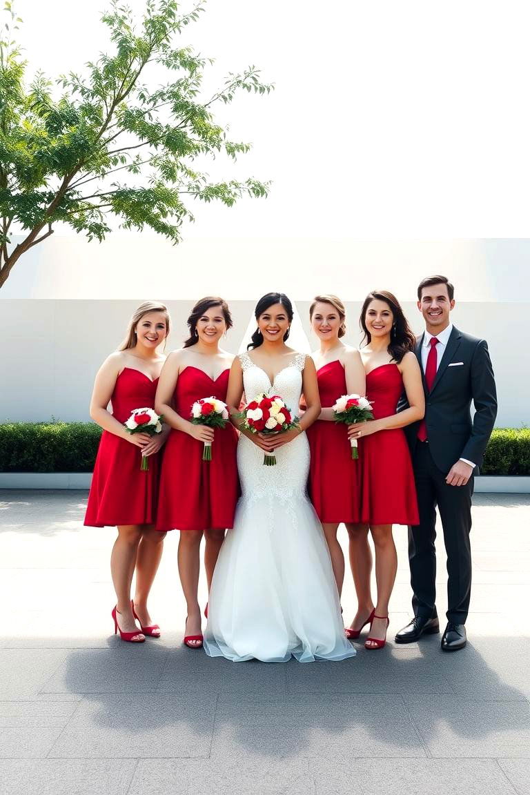 Red Themed Attire for the Wedding Party - 24 Red Wedding Theme Ideas