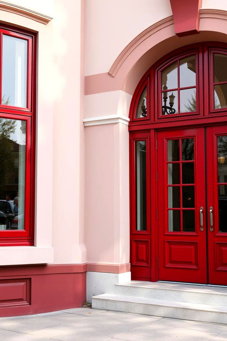 Red Trim and Architectural Details - 24 red home exterior ideas