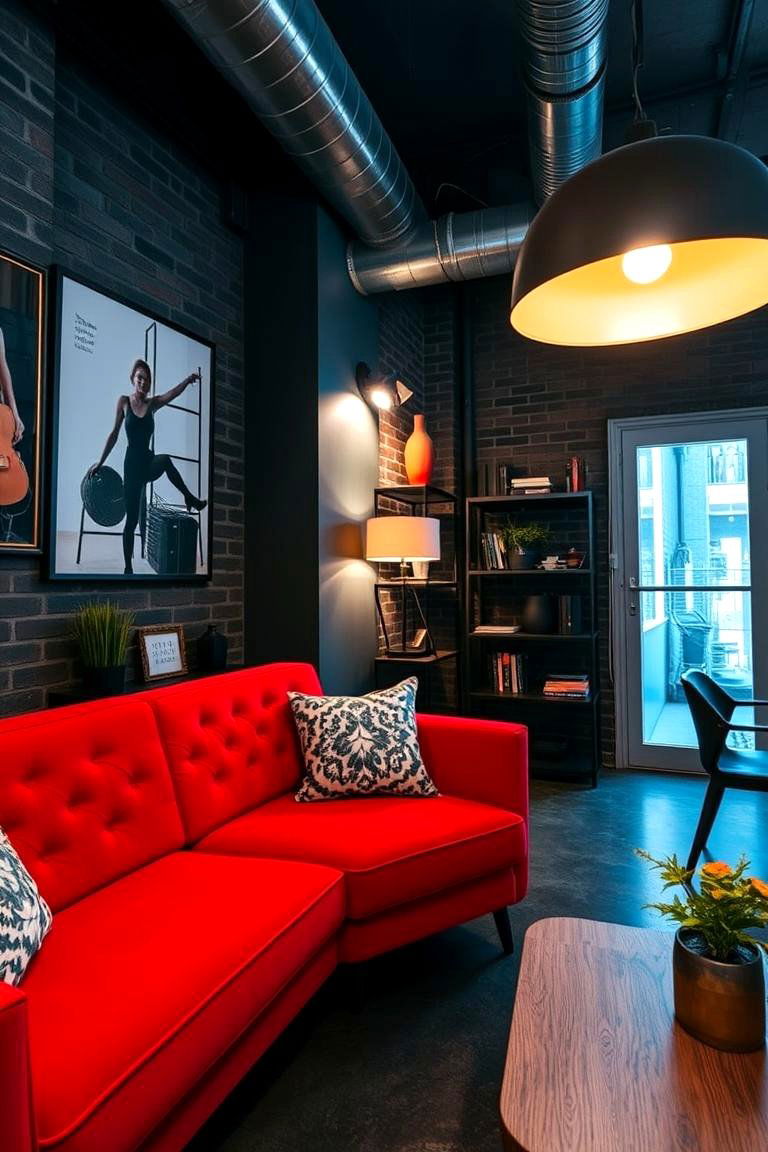 Red Urban Chic - 24 Red Couch Living Room Ideas