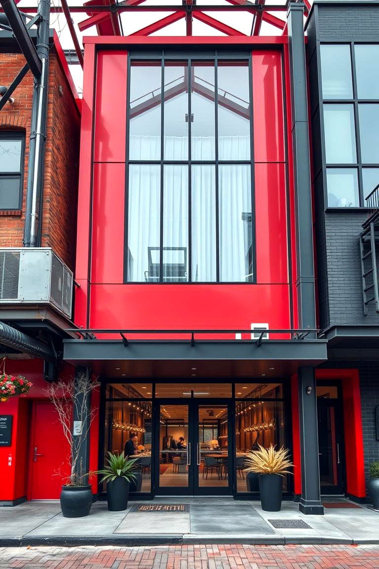 Red Urban Loft Exterior - 24 red home exterior ideas