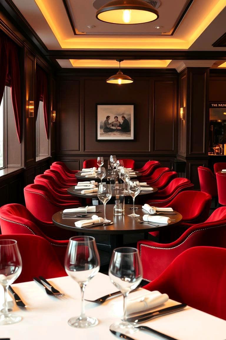 Red Velvet Upholstered Chairs Dining Room - 24 Red Dining Room Ideas
