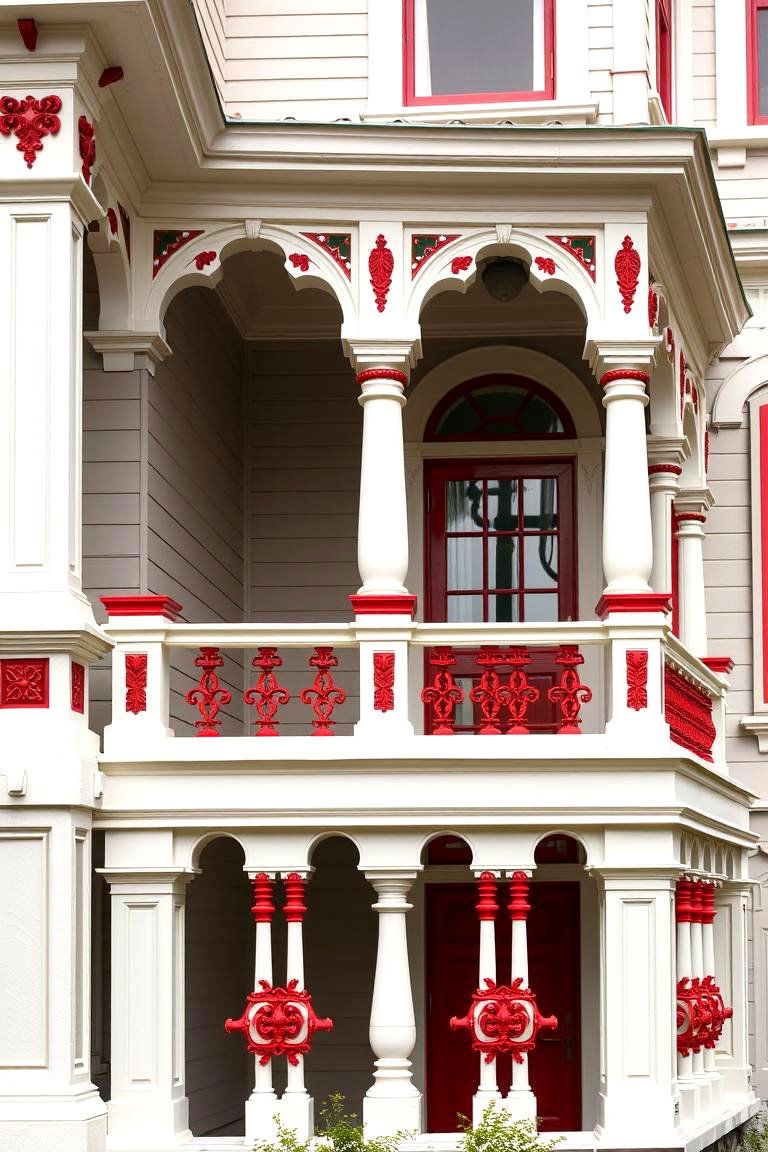 Red Victorian Detailing - 24 red home exterior ideas