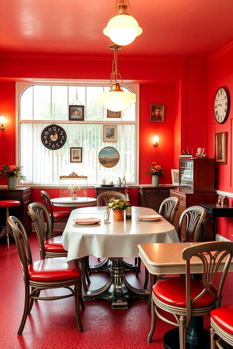 Red Vintage Dining Room - 24 Red Dining Room Ideas