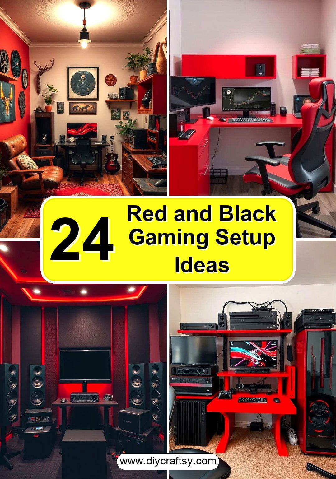 Red and Black Gaming Setup Ideas