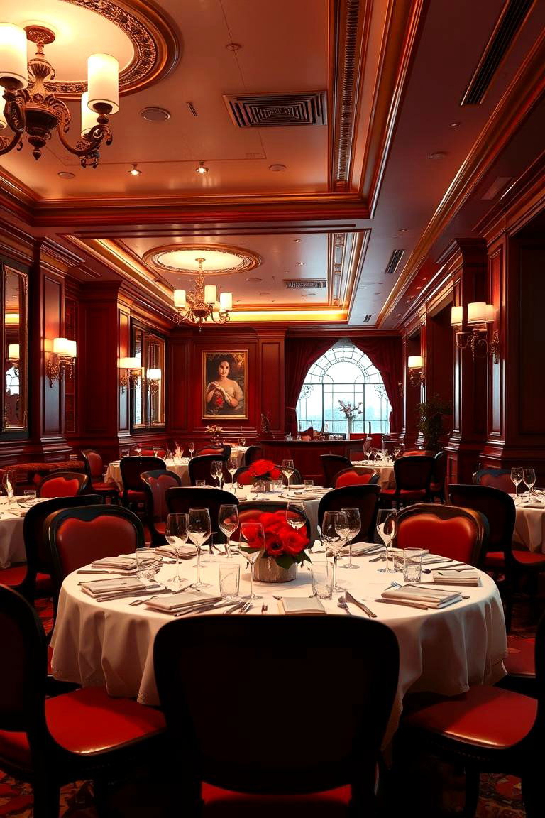 Red and Gold Elegance Dining Room - 24 Red Dining Room Ideas