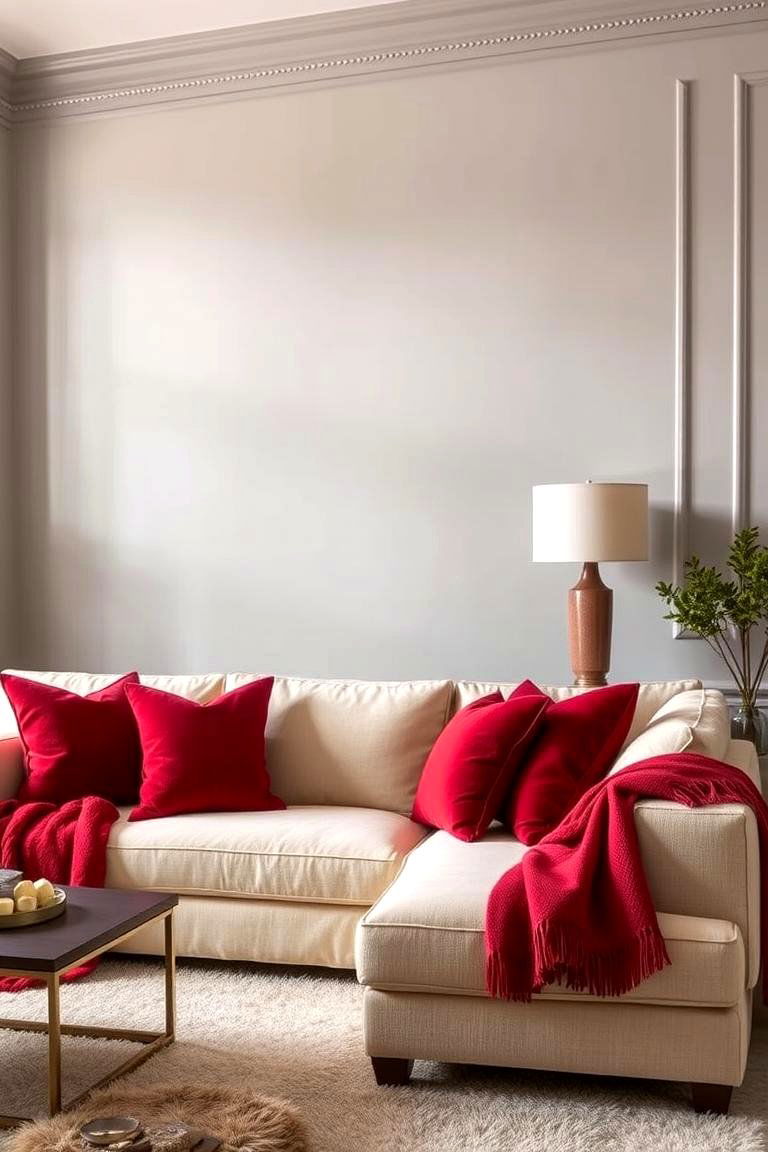 Red and Neutral Color Palette - 24 Red Living Room Ideas