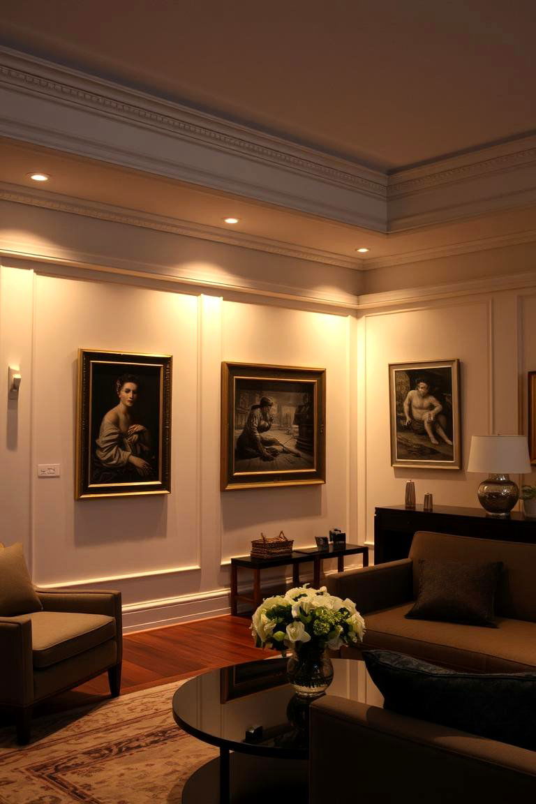 Refined Accent Lighting - 24 Royal Living Room Design Ideas