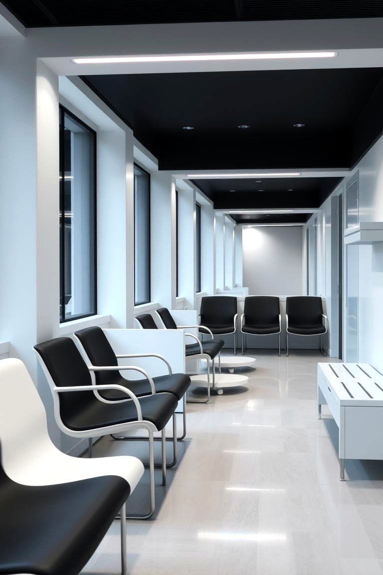 Refined Black and White Seating - 24 Black and White Hallway Ideas