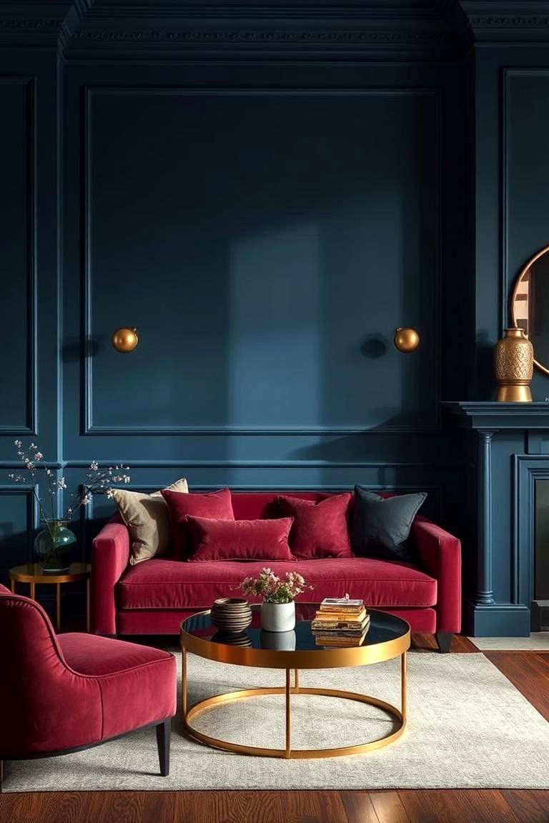 Refined Color Palettes - 24 Royal Living Room Design Ideas
