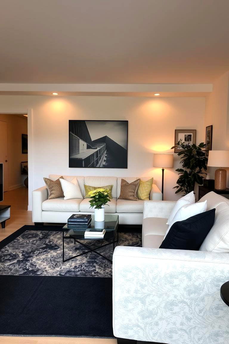 Refined Comfort and Style - 24 Black Carpet Living Room Ideas