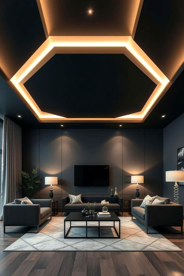 Refined Contrast Dynamics - 24 Black Ceiling With Grey Walls