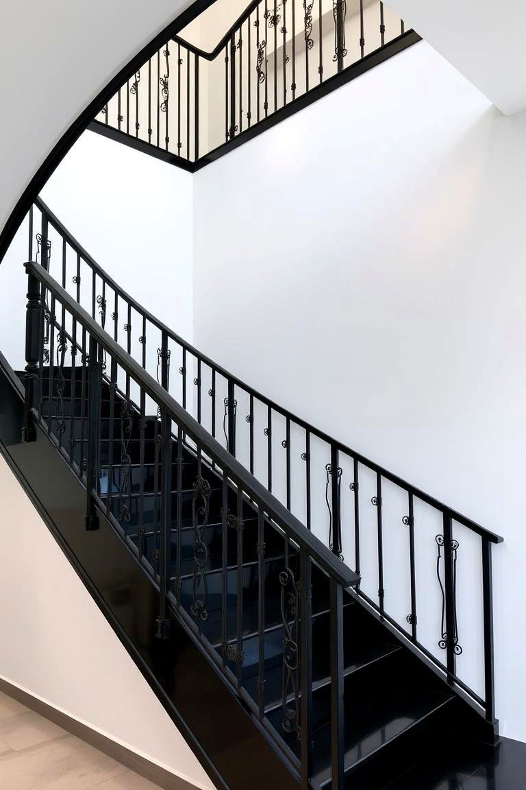 Refined Contrast - 24 black staircase ideas
