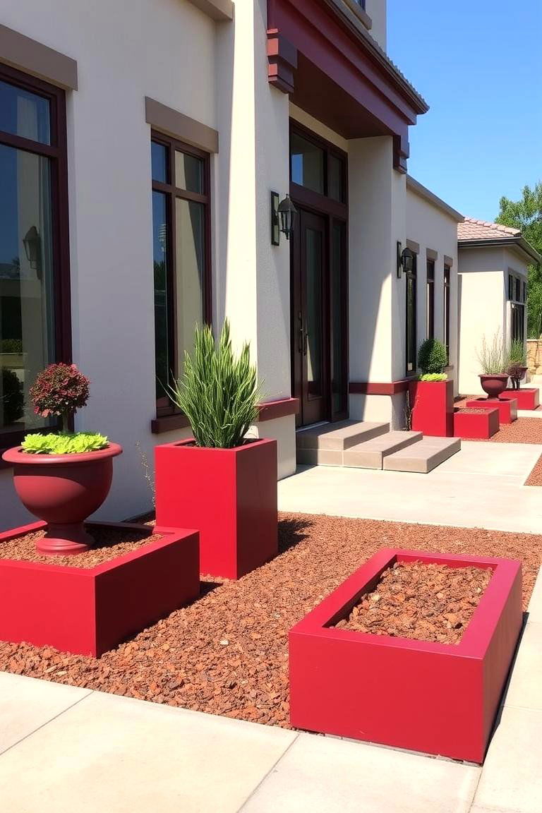 Refined Dark Red Landscaping - 24 Dark Red House Exterior Ideas