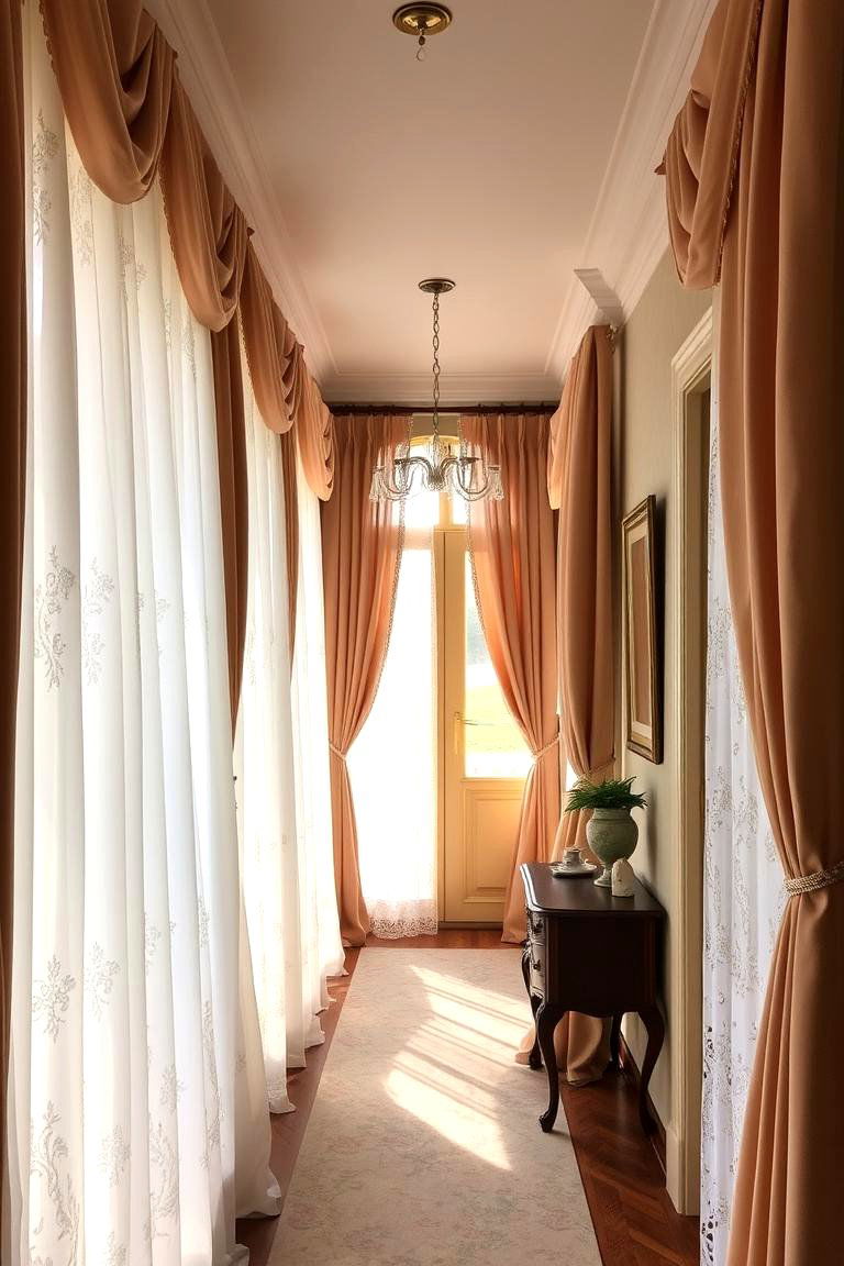 Refined Drapery and Lace Curtains - 24 Victorian Hallway Ideas