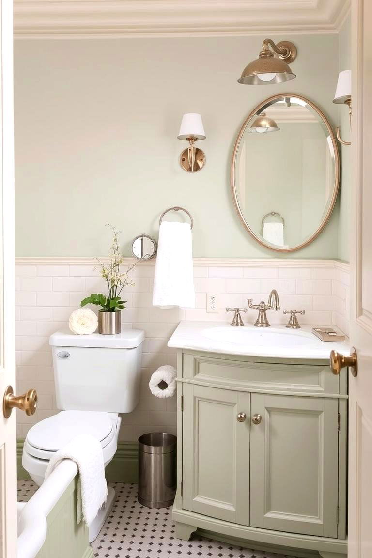Refined Finishing Touches - 24 Sage Green and Cream Bathroom Ideas