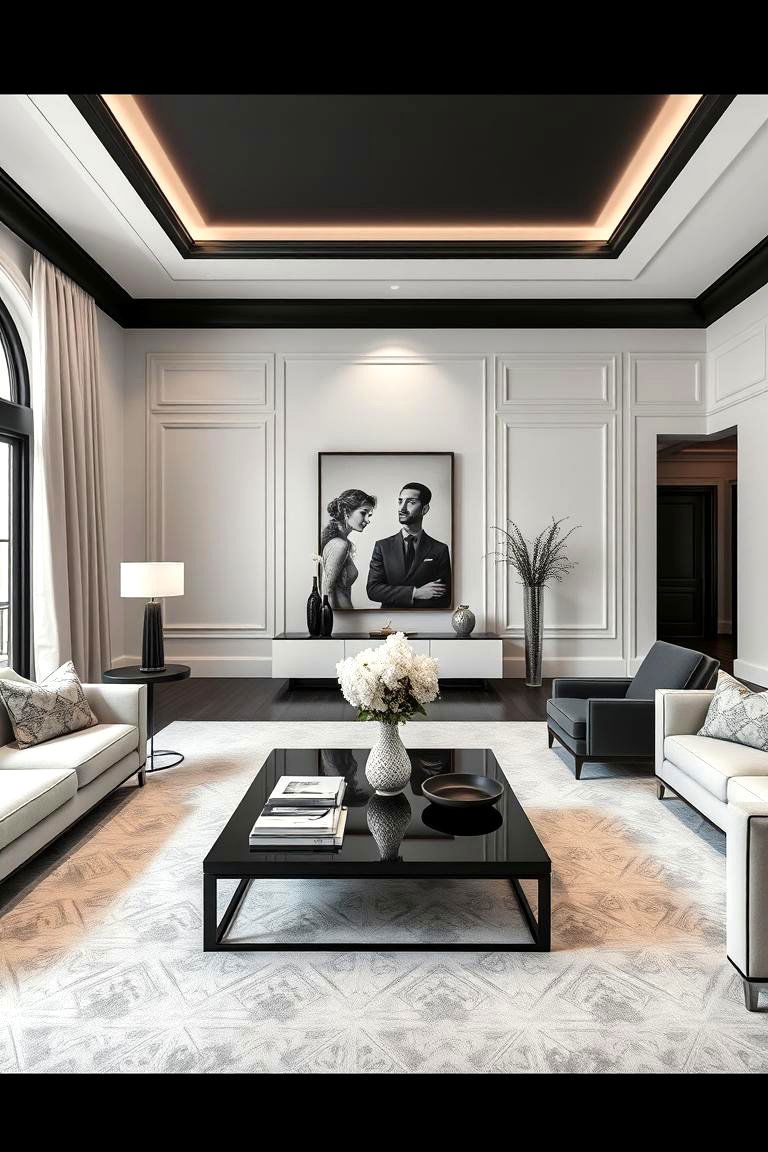 Refined Furnishings Focus - 24 Black and White Living Room Ideas