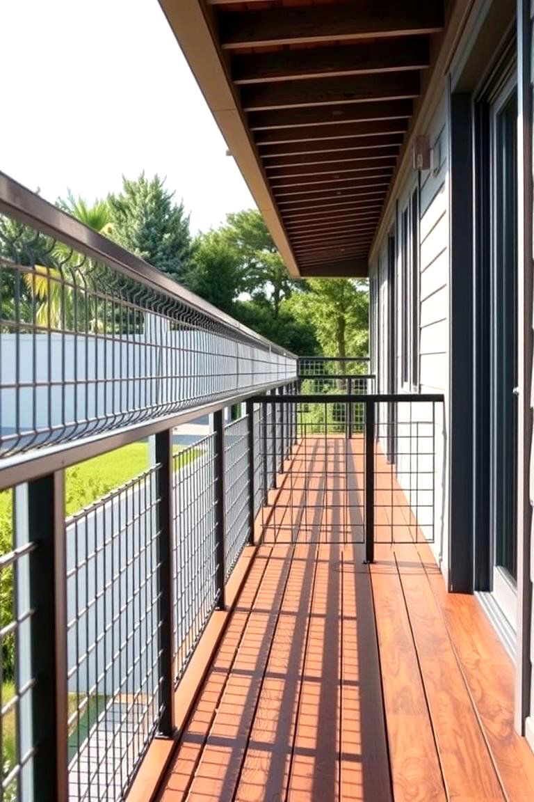 Refined Industrial Aesthetics - 24 Hog Wire Deck Railing Ideas