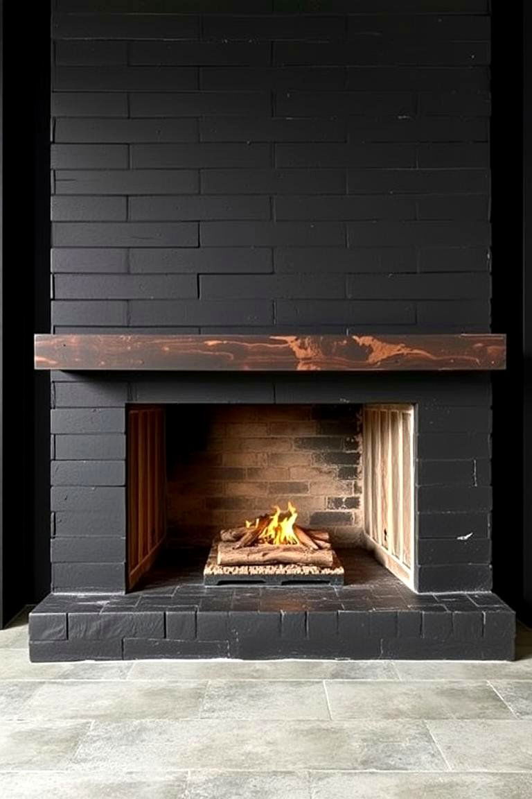 Refined Industrial Loft - 24 Black Shiplap Fireplace Ideas