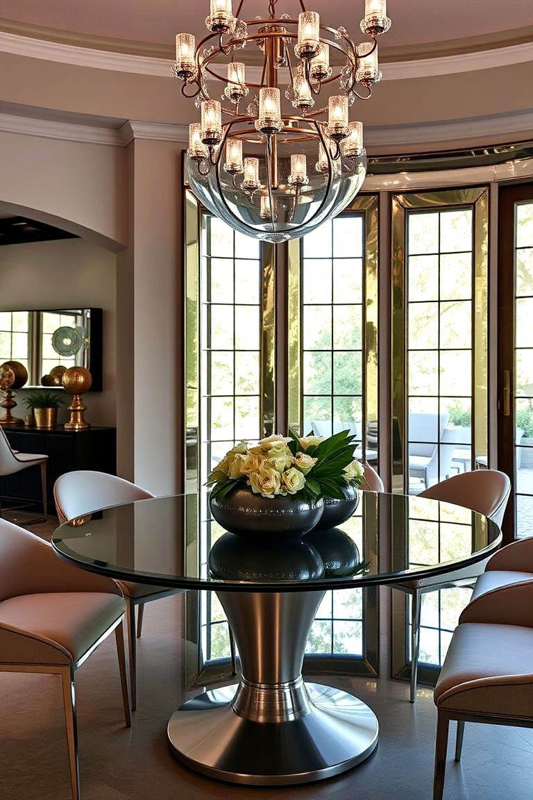 Refined Mirror Accents - 24 Dining Room Table Decor Ideas