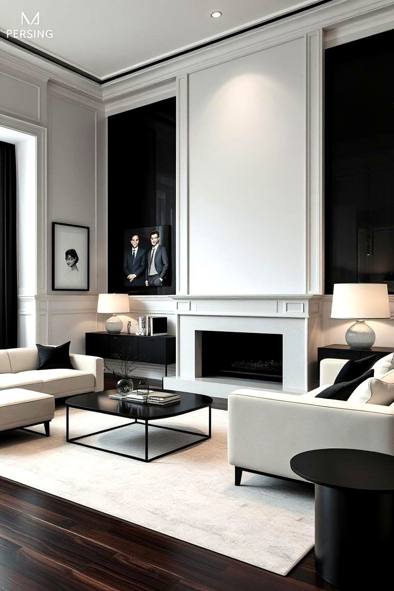Refined Monochrome Palette - 24 Mens Living Room Ideas