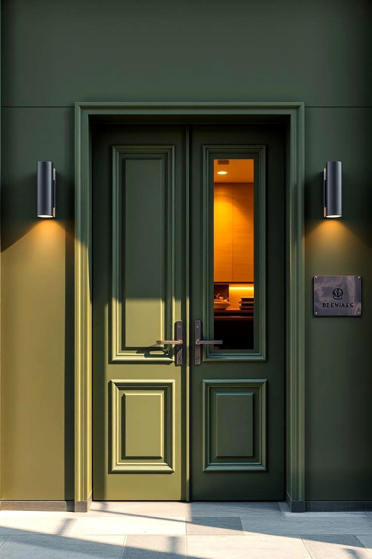 Refined Olive Urban Look - 24 Olive Green Front Door Ideas