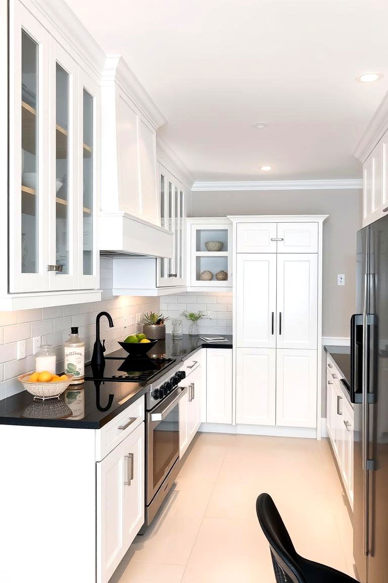 Refined Simplicity in Every Detail - 24 white kitchen with black countertops ideas
