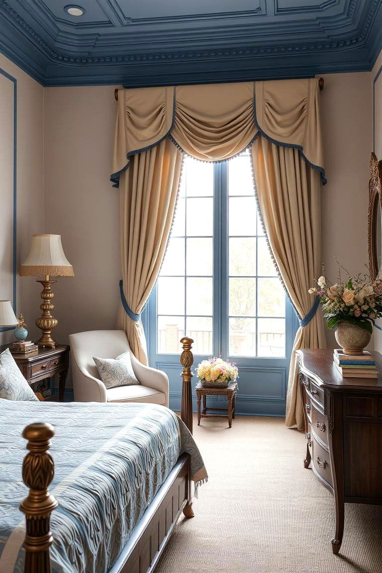 Refined Traditional Style - 24 blue and beige bedroom ideas