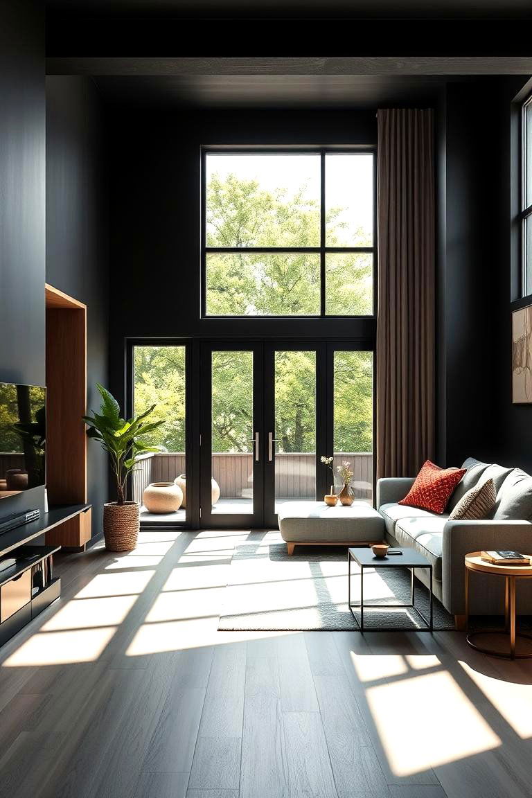 Refined Urban Simplicity - 24 Black House With Wood Accents