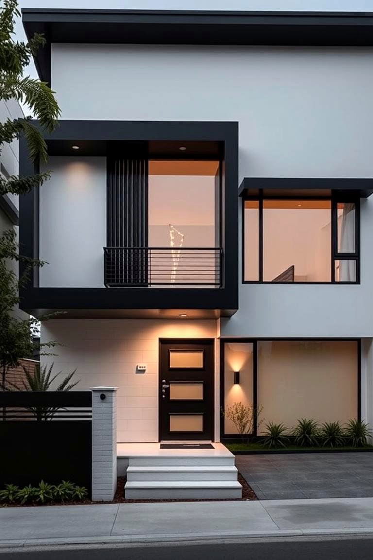 Refined Urban Sophistication - 24 Black and White House Exterior Ideas