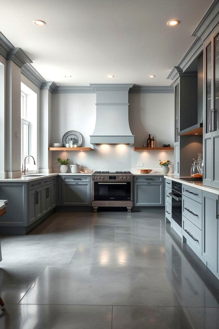 Refined and Polished Ambience - 24 Kitchens With Grey Floors