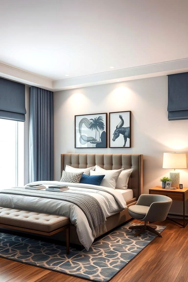 Refined and Relaxed - 24 Blue and Grey Bedroom Ideas