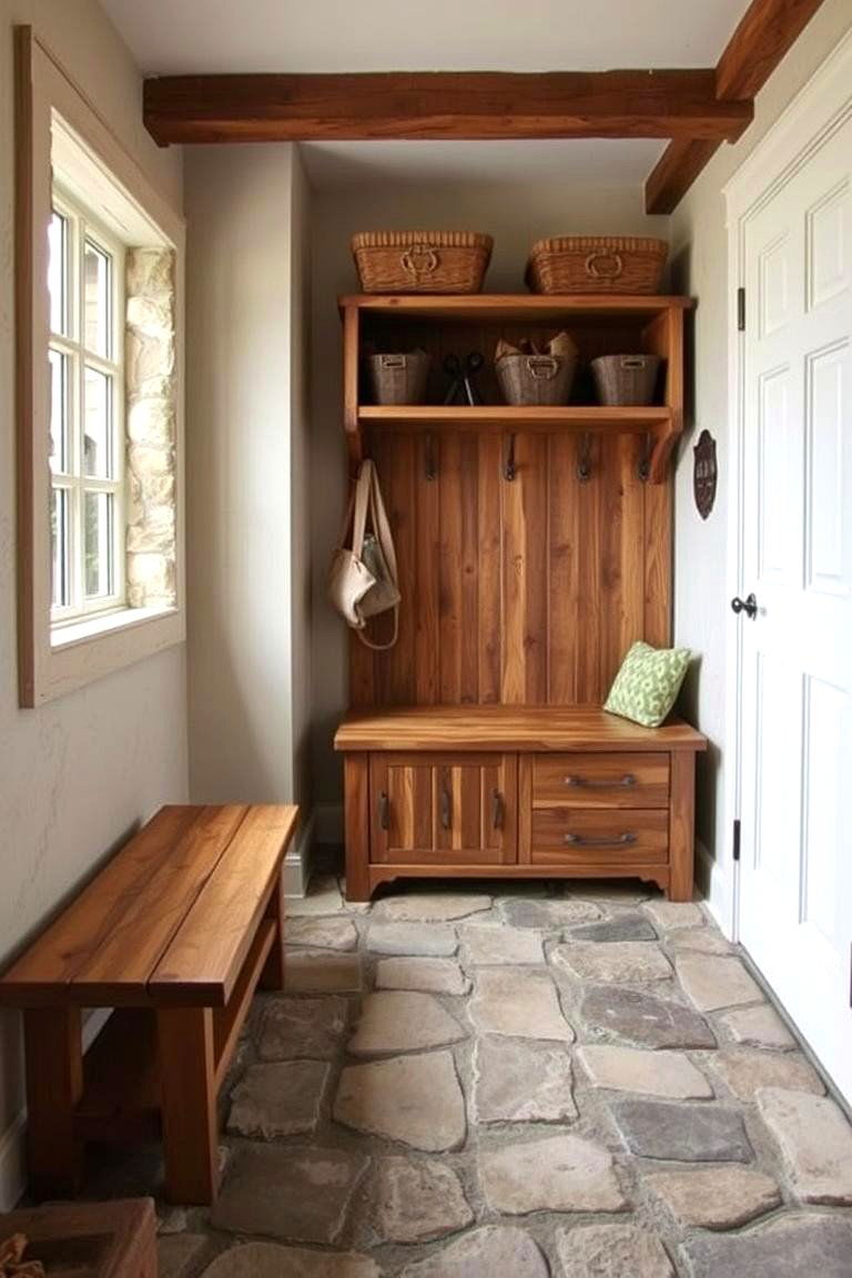 Refined and Rustic Flagstone Flooring - 24 Mudroom Floor Ideas