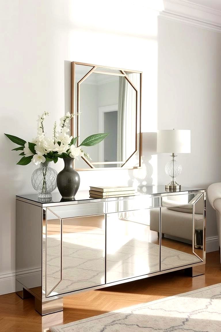 Reflecting Light and Space with Mirrors - 24 Sideboard Decor Ideas