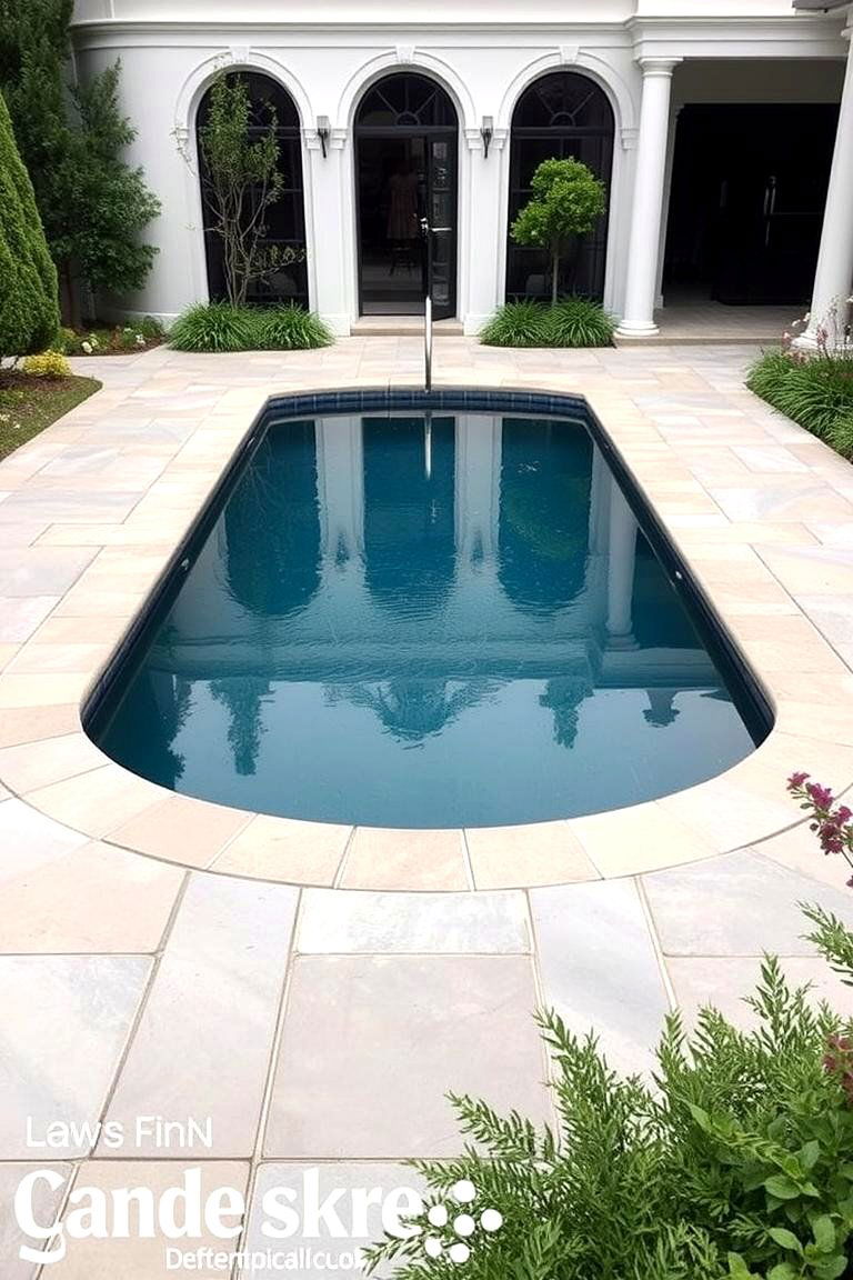 Reflecting Pool with Elegant Paver Surround - 24 Small Garden Reflecting Pool Ideas