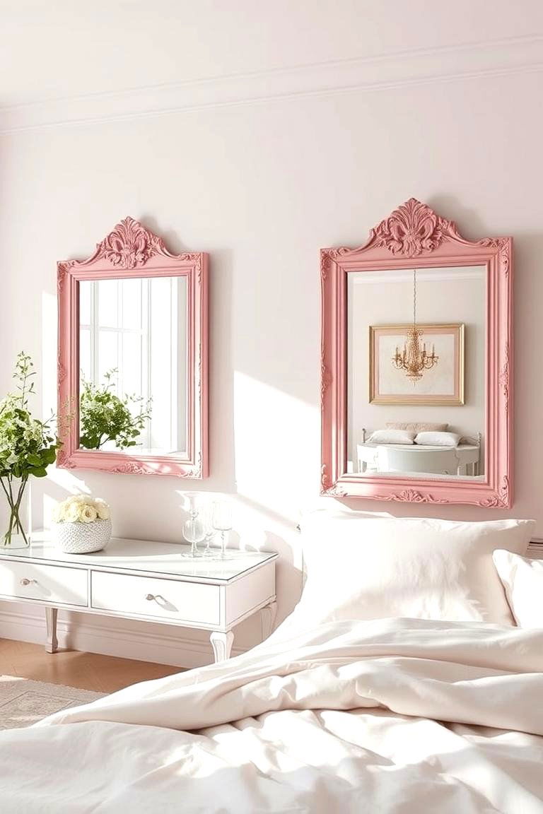 Reflective Blush Mirrors - 24 Blush Pink Bedroom Ideas
