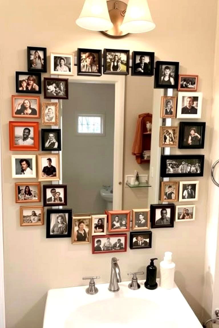 Reflective Mirror Surround - 24 Photo Display Ideas